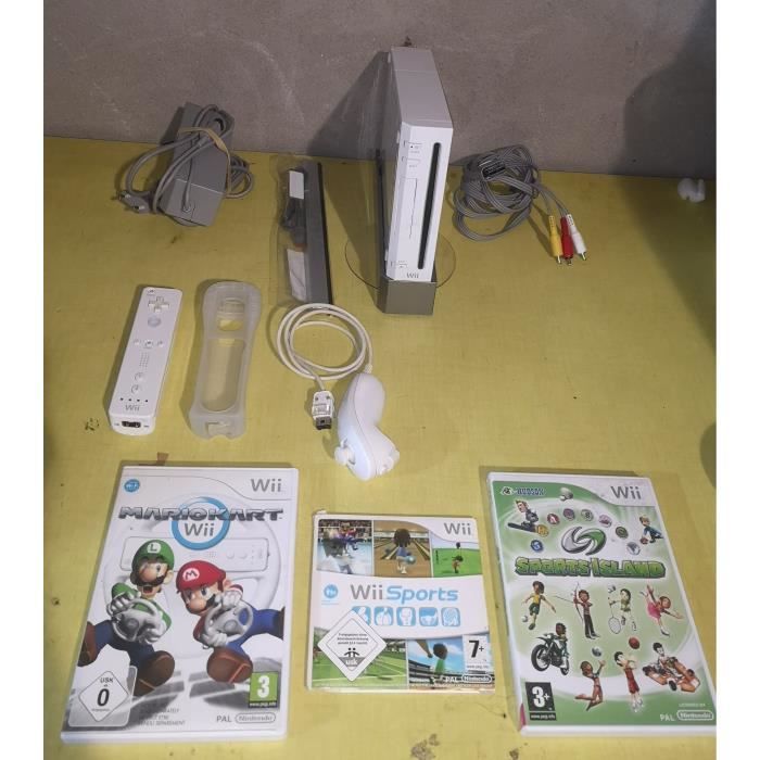 CONSOLE NINTENDO WII BLANCHE+ MARIO KART +WII SPORT