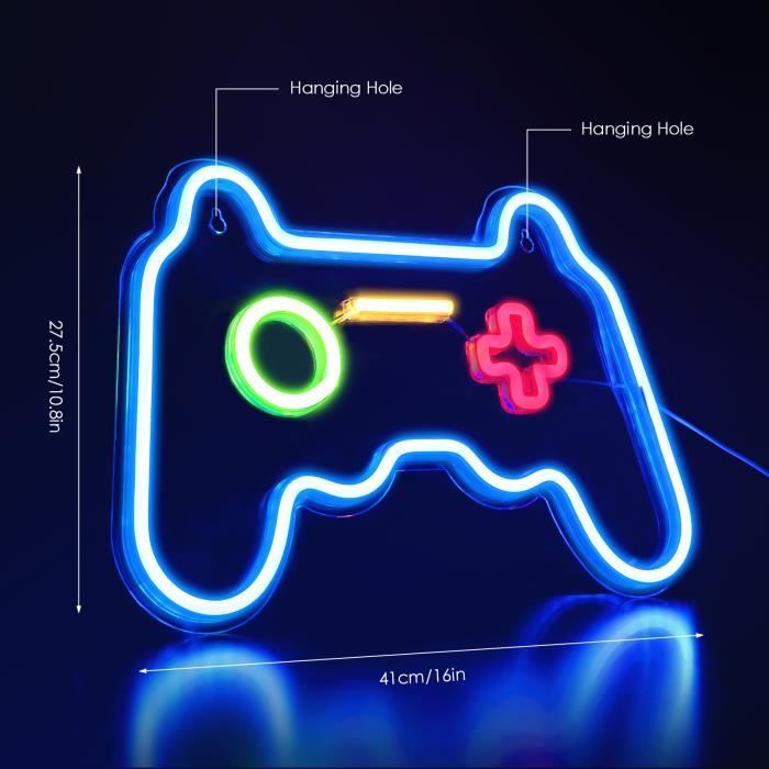 Panneau Néon LED En Forme De Manette De Jeu Pour Chambre De Jeu