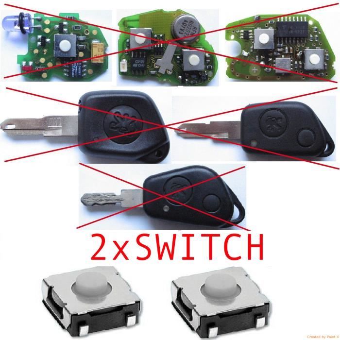Bouton 2 Touches Pour Télécommande Peugeot - Neuf D'origine - Pièce De Rechange