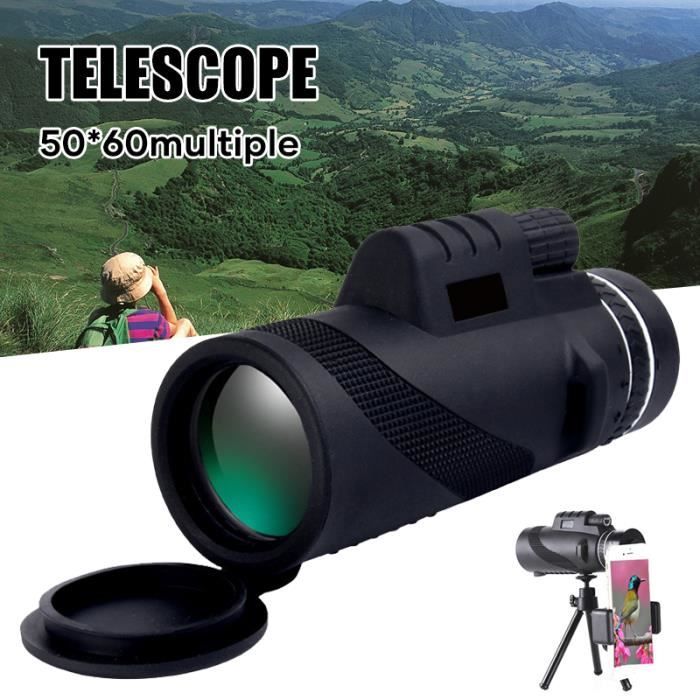 Monoculaire 12x50 Avec Prisme BAK4 - Vision Nocturne, étanche, Corps Métal, Livré Avec Trépied Et Support Téléphone