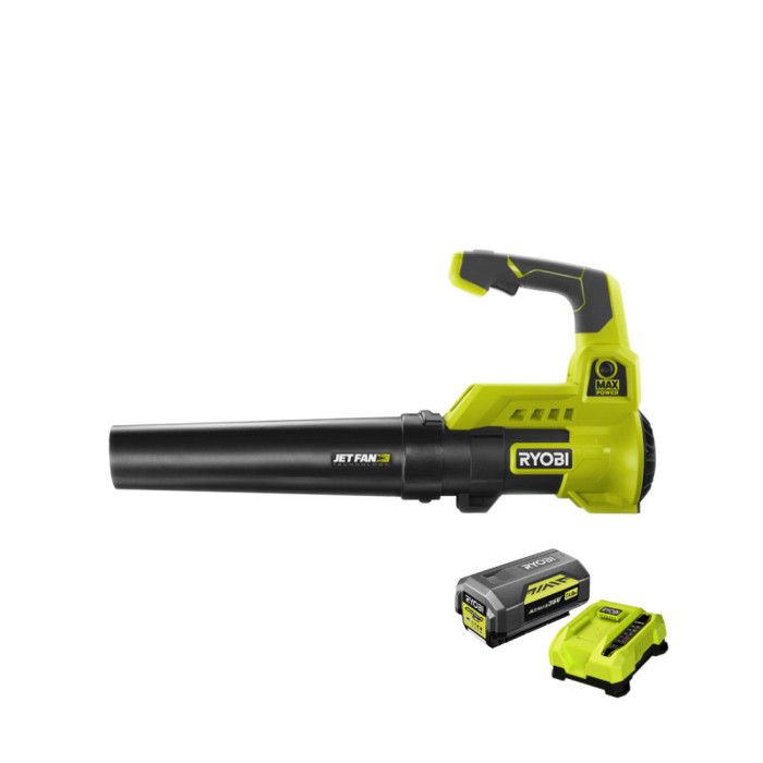 RYOBI Souffleur 36V MAXPOWER Turbo Jet soufflerie 152 kmh débit air : 14 86 m³min + batterie 4 0 Ah & chargeur RY36BLA 140 - vue 1