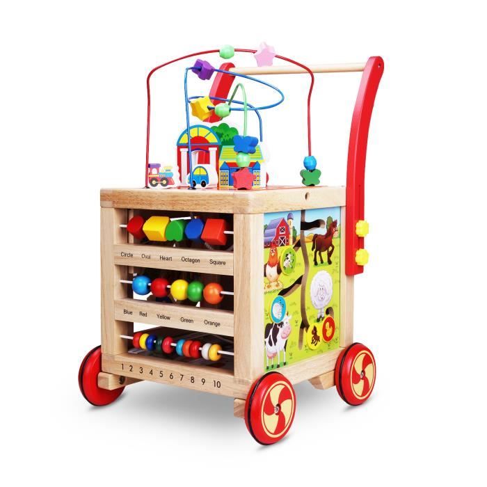 SINBIDE Trotteur pour B b s Multi Activit s en Bois multicolore