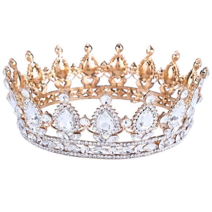 Vintage Baroque Reine Mariee Couronne Strass Pour Les Femmes Coiffure Bijoux De Cheveux De Mariage Or Achat Vente Diademe Vintage Baroque Reine Mariee