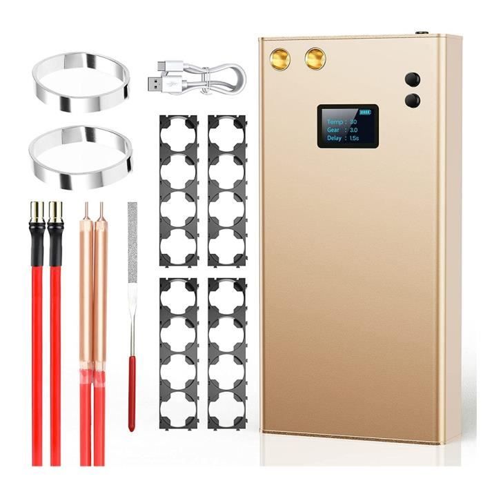 Soudeuse à Points Portative Avec Batterie - Pour Packs Batterie DIY - Modes Auto/Manuel - Affichage LED - Aiguilles Interchangeables