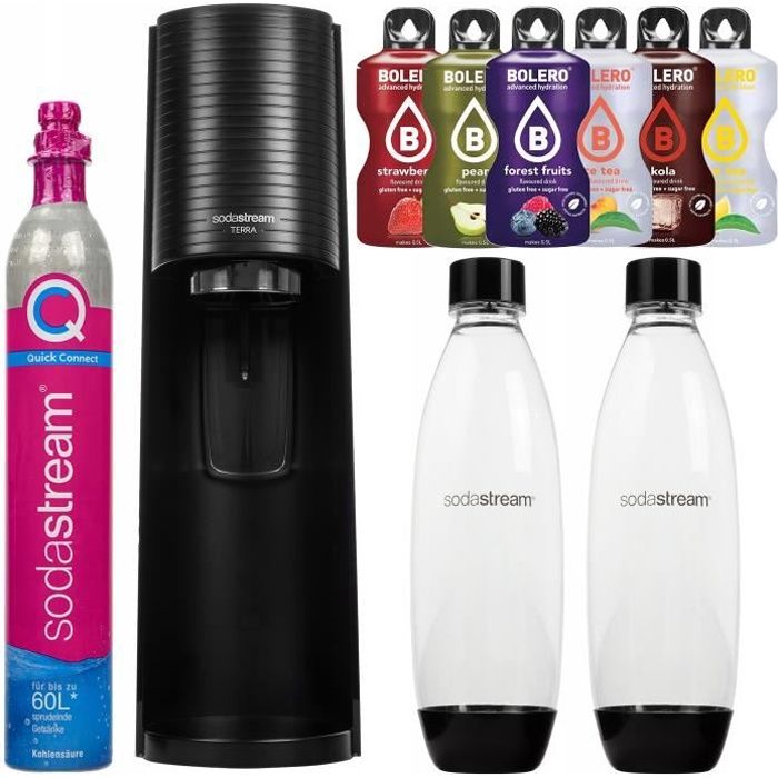 SodaStream Terra machine eau gazeuse noir + 2 bouteilles