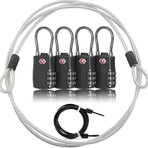 Lot De 4 Cadenas Code 4 Chiffres, Cadenas Valise Avion Petit Cadenas A Code College Métal Pour