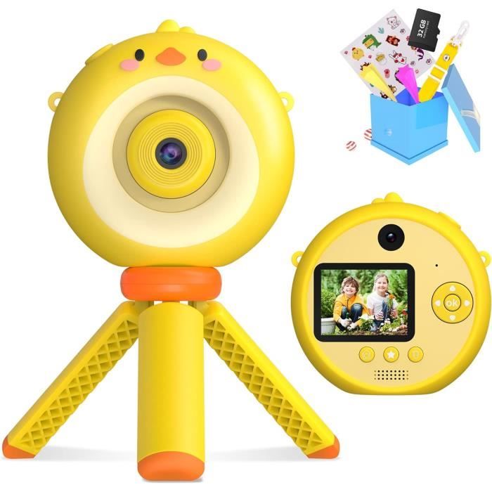 Appareil Photo Enfant, ULEWAY Grand écran 3,5, Zoom Rotatif 360°, Appareil Photo HD 1080P avec Flash LED, Selfie 32 GB, Cadeau Jouet Fille et Garçons 3 4 5 6 7 8 9 10 11 12 Ans (Rouge