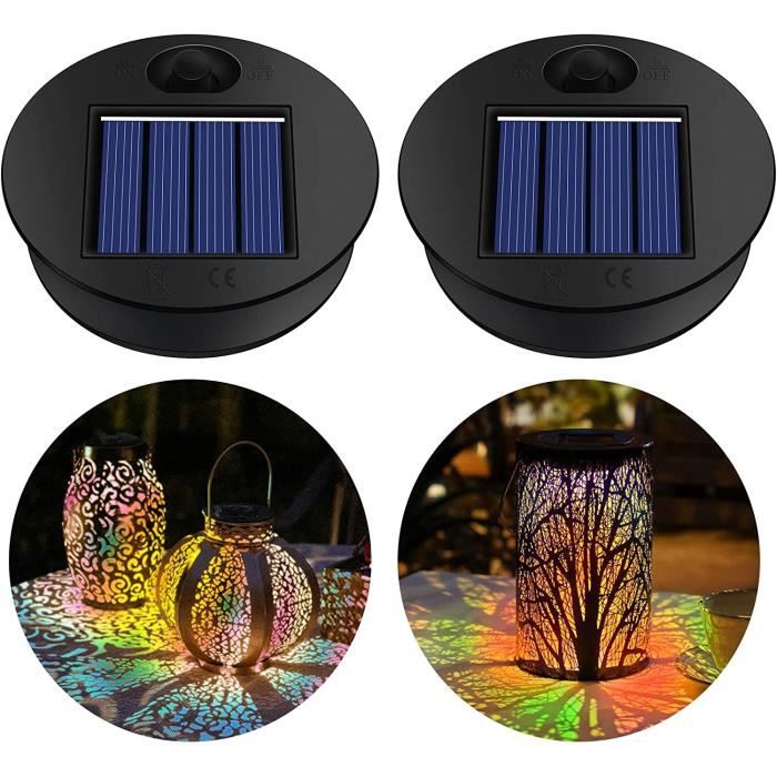 Lampes Solaires En Verre D'elfe - Lot De 2, Lumière Chaude, étanches IP65, Décoration Jardin Magique