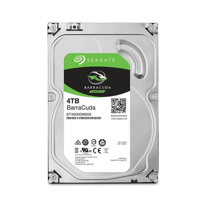 Seagate Barracuda ST4000DM005 Disque dur 4 To interne 3.5 SATA 6Gb/ mémoire tampon : 64 Mo