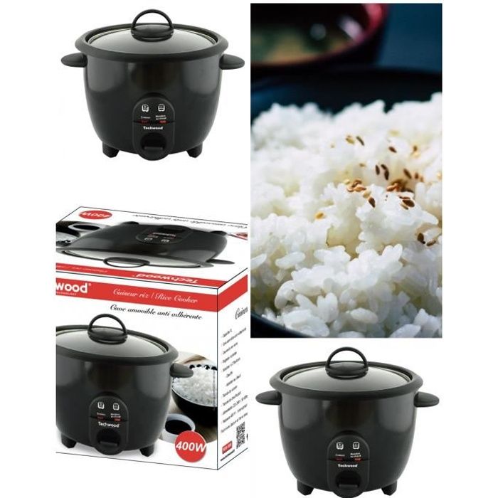 Cuiseur Riz 1,0L avec Cuve amovible anti-adhérente 2 positions de chauffe Témoin de Cuisson couleur noir