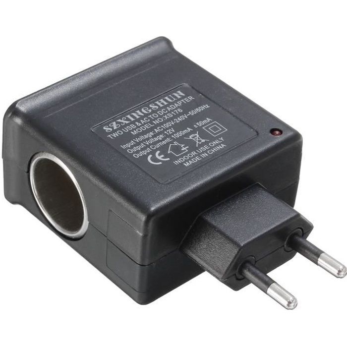 TD® Convertisseur transformateur de tension 12v 220V/110 Allume Cigare –