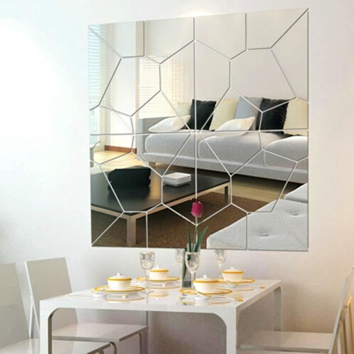 Sticker muraux miroir cercle jolie DIY pour salon chambre - Cdiscount Maison