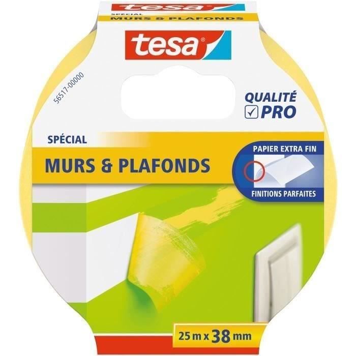 TESA Ruban de masquage - Pour masquer le mur et les plafonds - 25m x 38mm