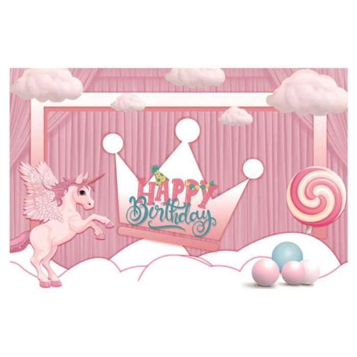 1pc Photo Toile De Fond Joyeux Anniversaire Dessin Anime Reutilisable De En Tissu Coussin Cdiscount Appareil Photo