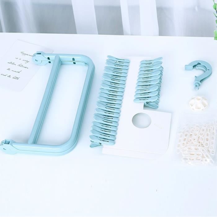 Séchoir à Chaussettes Pliable Avec 32 Pinces - Gain De Place, Idéal Pour Petits Espaces, Appartement, Salle De Bain