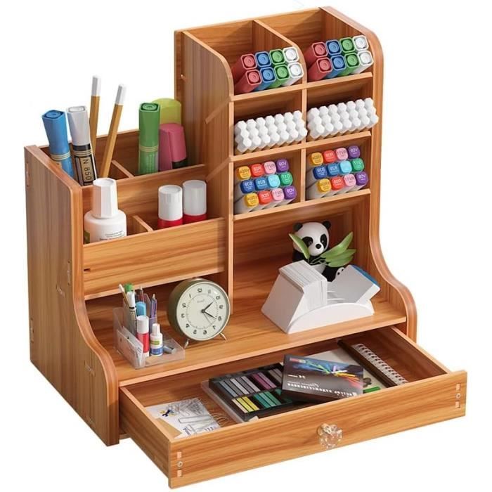 KOMBIUDA Poubelle De Bureau Bois Imitation Capacité Bac à Déchets Rétro Pour Cuisine Et Salle De Bain Conteneur Polyvalent Pour Tri Des Déchets