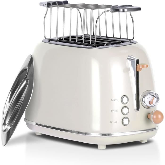 CASO Classico T2 Duo - Grille-pain en acier inoxydable pour 2 tranches, fentes de 38 mm de large, 5 niveaux de brunissage, commande LED, fonction décongélation/réchauffage, tiroir ramasse-miettes