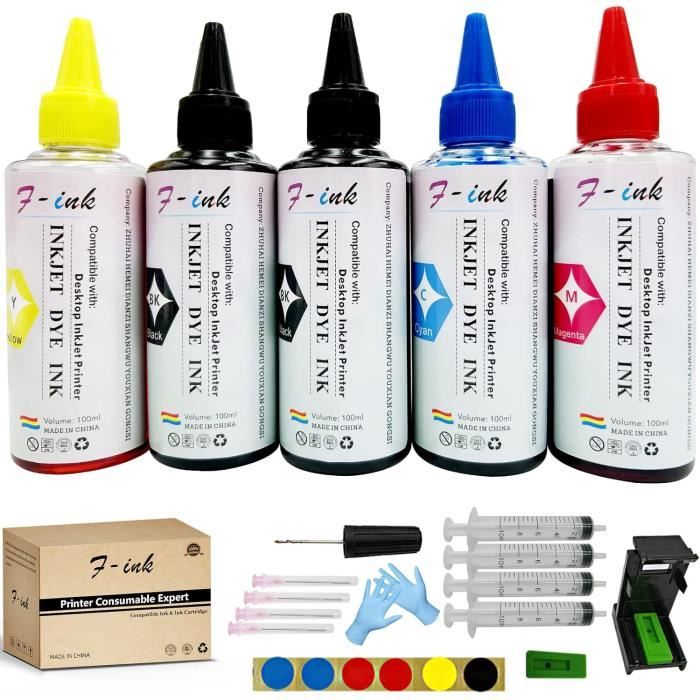 Recharge D'encre ND 4 Gallons (Noir, Cyan, Magenta, Jaune) Pour HP DesignJet 82, 500, 800...