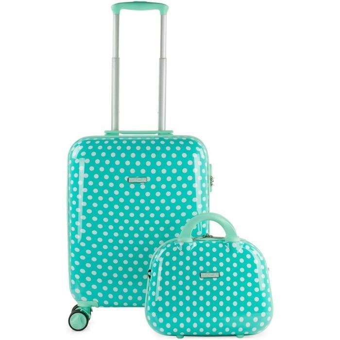 HTgroce Valise Enfant 16 Pouces Chat Avec 4 Roues - Bagage Cabine Enfant 2pcs Avec Oreiller Et Étiquette