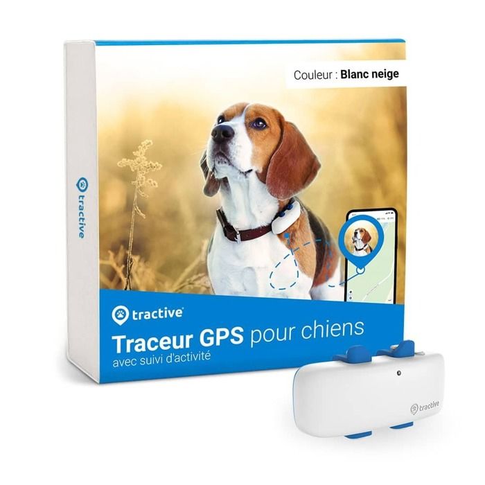Tractive GPS DOG 4 - Collier GPS chien avec suivi d'activité - Blanc