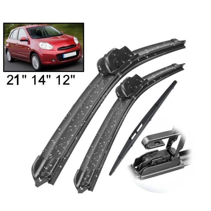 Kit 2 Balais D'essuie-glace Plats Avant 600+350 Mm Pour NISSAN MICRA V Et Autres Modèles - NEUF