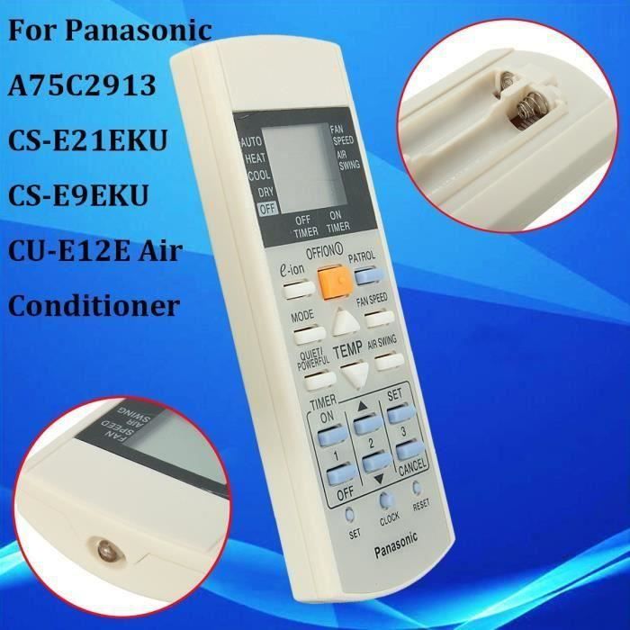 Télécommande Universelle Pour Climatiseur Panasonic | Remplacement A75C2817, A75C2913, Etc. | Piles AAA Non Incluses