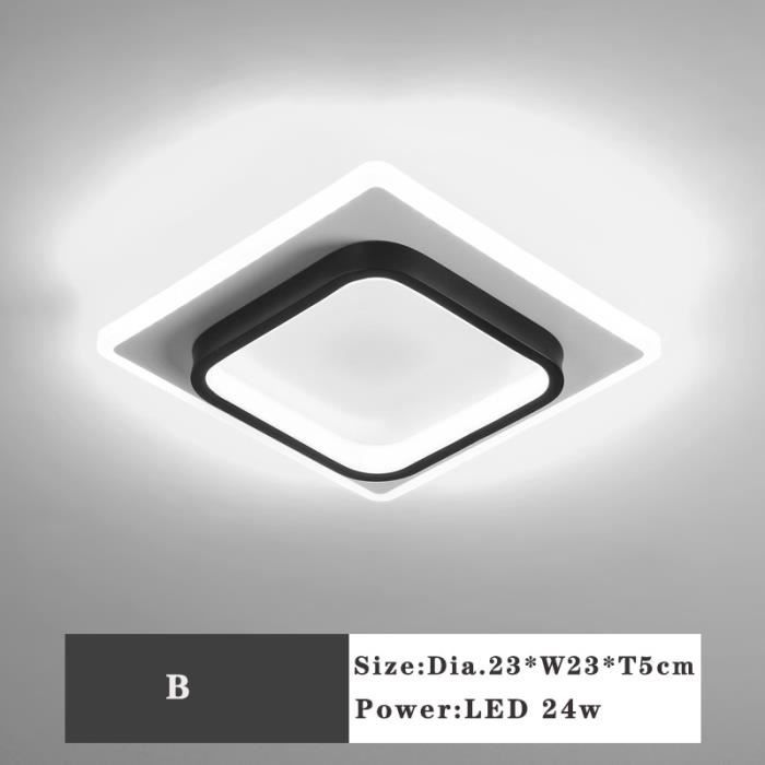 Plafonnier LED Dimmable 24W - Lot De 2 - Blanc, Design Moderne Pour Salon, Cuisine, Salle De Bain