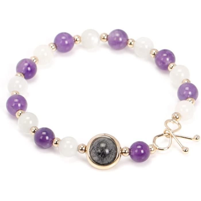 healthy vibe moonstone amethyst bracelet, bracelets amincissants pour femme, bracelet en pierres précieuses bracelet anxiété cristal