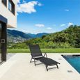 Blumfeldt Chaise longue de jardin , transat, bain de soleil - Réglable sur 7 positions - 64x85x170cm - Aluminium & acier - noir-1