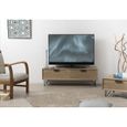 MACABANE EDITH - Meuble TV bois naturel 1 porte 1 tiroir pieds épingles métal noir-1