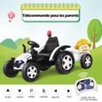 Tracteur Électrique pour Enfants 12V avec Remorque Amovible et Télécommande DREAMADE - Blanc-1
