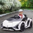 Voiture électrique enfant HOMCOM - Lamborghini Sian - 12V - Effets sonores et lumineux - Blanc-1