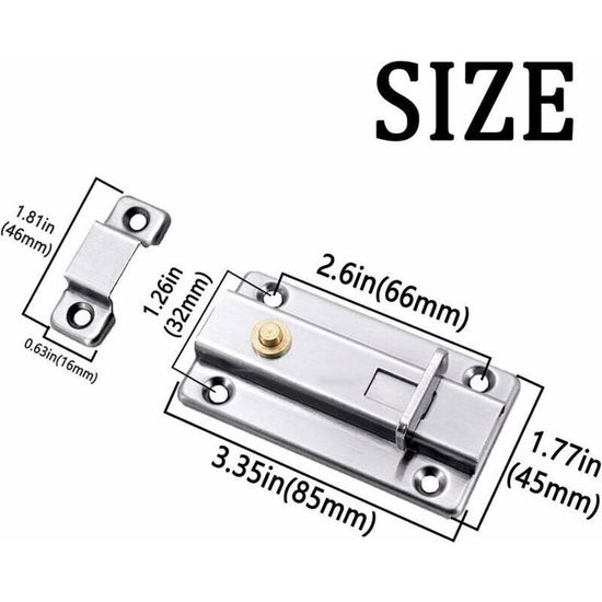TOPKNORR – Verrou De Porte Caché En Acier Inoxydable 304, Verrou De