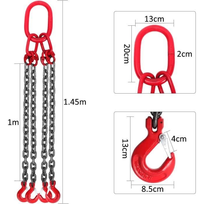 2 Crochets De Levage Robustes 2 Tonnes - En Acier, Pour Charges Lourdes, Usage Extérieur
