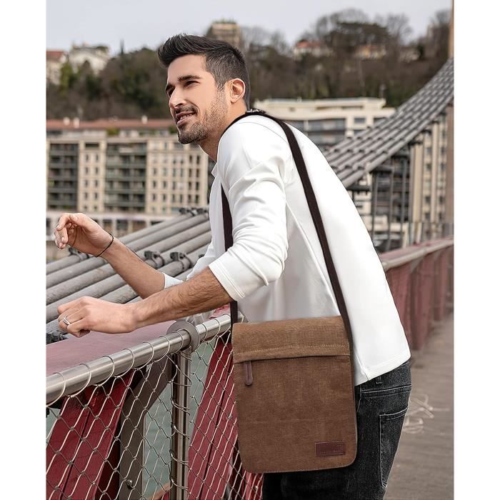 Homme Sac À Bandoulière Mode Toile Sac D'Épaule Petit Sac De Mes R Voyage  Causal Durable Sac À Épaule Léger Travail Crossbod[x4130] Marron -  Cdiscount Sport