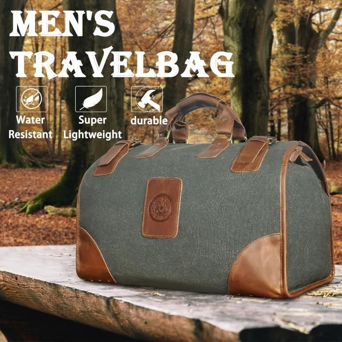 Ancien Sac En Cuir Vintage, Bagage Cabine Week-end, Rétro