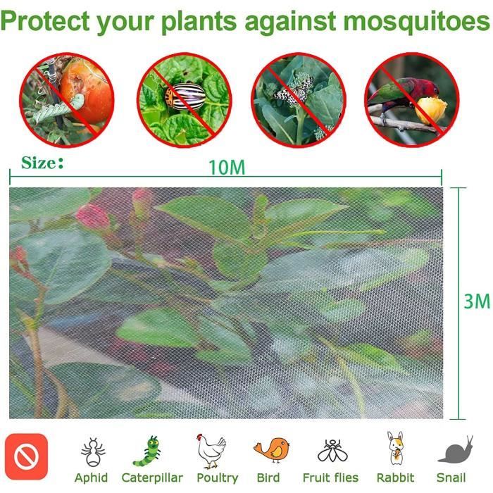 Filet Anti Insecte, 3x10m Filet Anti-Insectes pour Plantes, Filet Anti ...