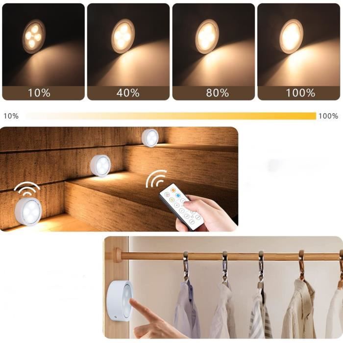 HighLuc - 2 Lampes De Placard LED Rechargeables USB-C | 60 LEDs, Détecteur Mouvement | 3000mAh | Dimmable | Pour Cuisine, Escalier
