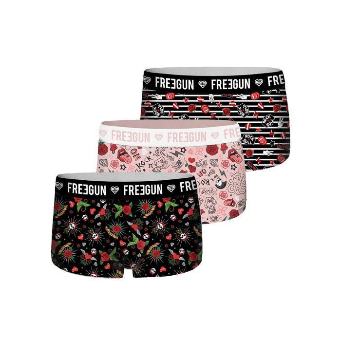 Lot De 3 Boxers Shorties FREEGUN Fille - Polyester/élasthanne - Confortables Et Légers