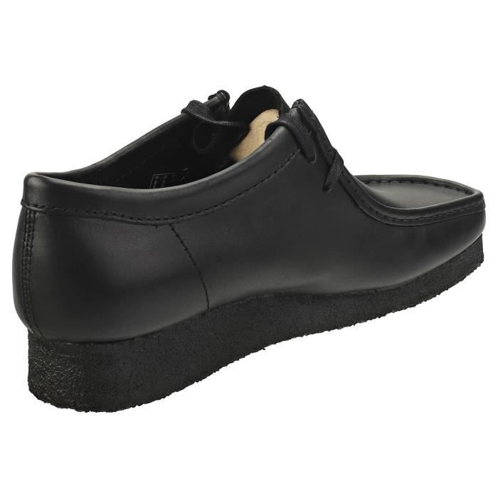 Chaussures homme Clarks Originals Wallabee en cuir noir avec