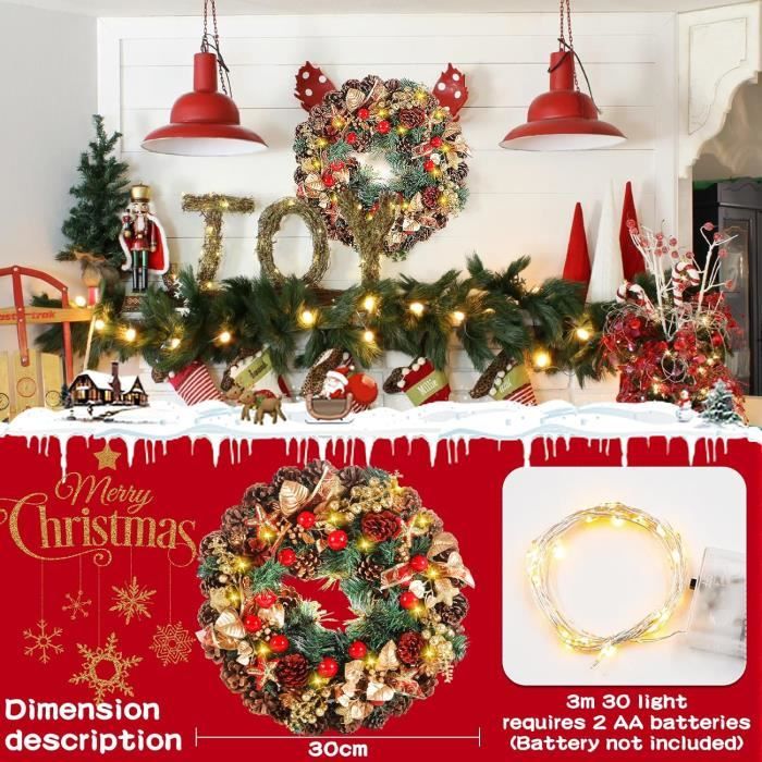 VALICLUD Couronne De L'Avent De Noël Avec Pommes De Pin