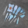 13pcs/Set Coupe-ongles nouveau-né bébé enfants Soins de la santé des cheveux Thermomètre Kit de brosse de toilettage (Bleu)-2