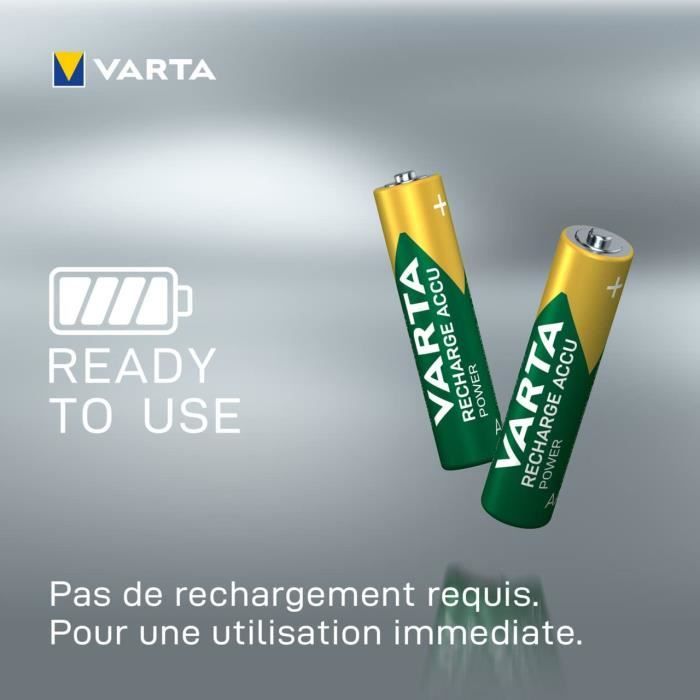 VARTA - 4 piles 1,2V LR03 rechargeables - 56703