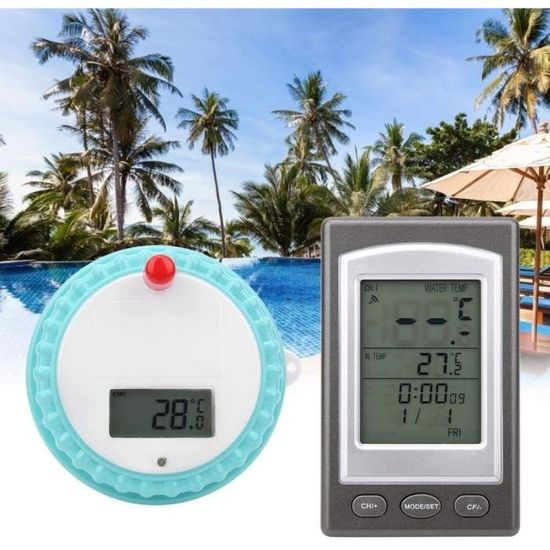 Thermomètre de piscine sans fil, piscine flottante et thermomètre spa avec  alarme temporaire, jauge de température numérique [379] - Cdiscount Jardin