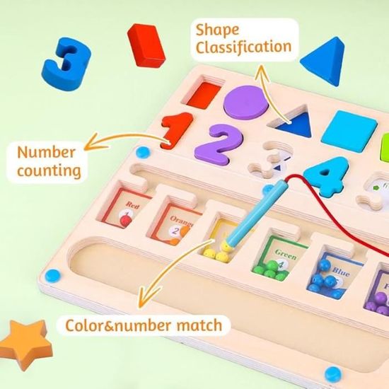 Jeu Labyrinthe Magnétique Thème Animalier KATIMI - Montessori 10 Couleurs Et Nombres Pour Enfants