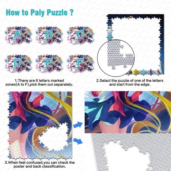 Puzzle Pour Adultes 1000 Pièces,Anime Sailor Moon,Puzzle En Carton
