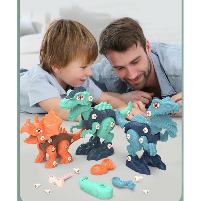 Dinosaure Jouet 4-en-1 Avec Perceuse Électrique, Boîte De Rangement - Jeu De Construction Éducatif STEM Dès 3 Ans