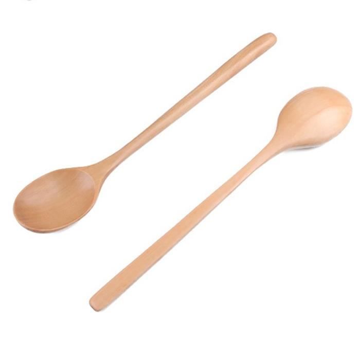 Lot De 6 Petites Cuillères En Bois Couleur Bois Parfaites Pour Soupe