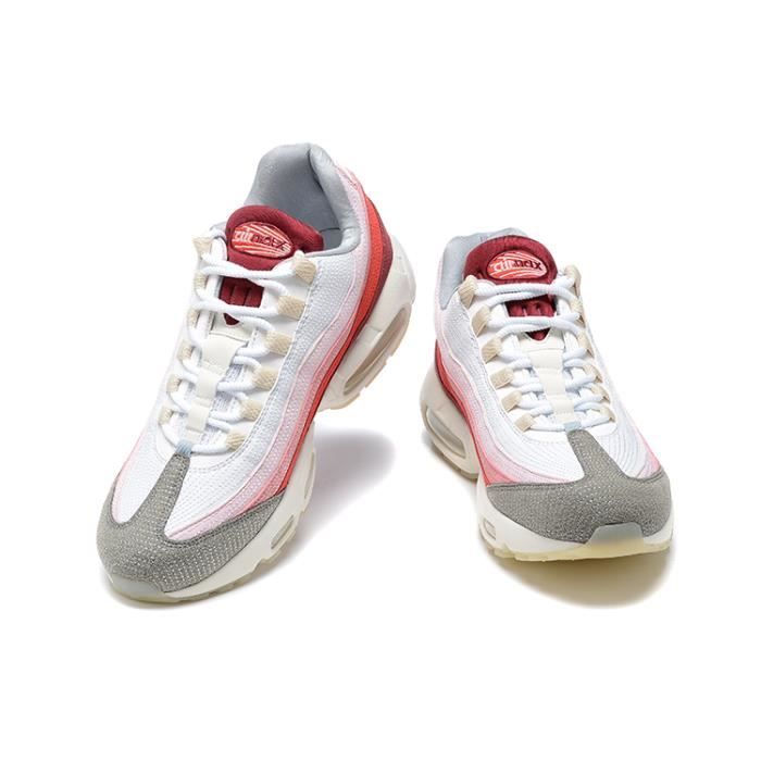 Chaussures Hommes Femmes BASKET Air max 95 Blanc Gris Rouge Synthetique Taille 42 White gray red Cdiscount Chaussures