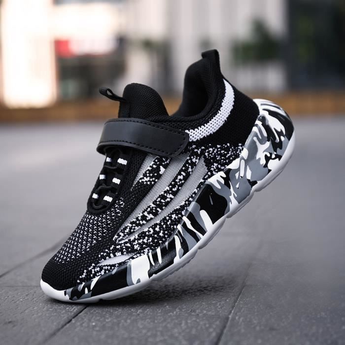 Basket Sport Enfant Hiver Chaussures Gar on Fille Noir Lacets